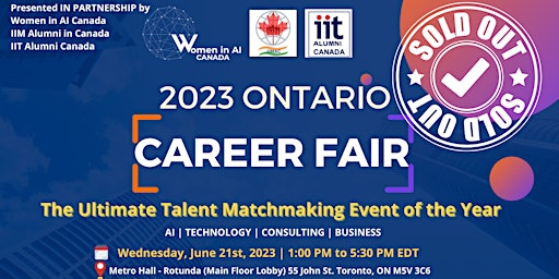 Primaire afbeelding van 2023 Ontario Career Fair for Data, AI, Tech and Business