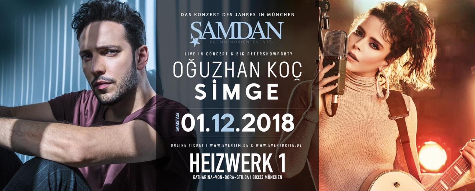 OGUZHAN KOC & SIMGE LIVE ON STAGE + MEGA AFTERSHOWPARTY MÜNCHEN!