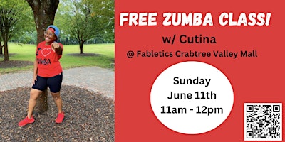 Hauptbild für FREE Zumba class w/ Cutina @ Fabletics Crabtree!