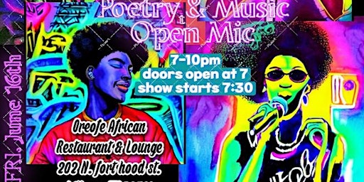 Primaire afbeelding van Afrocentric Open Mic Poetry & Music