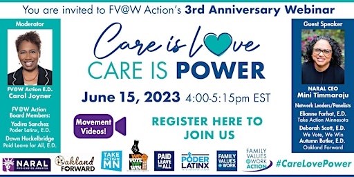 Image principale de FV@W Action's 3rd Anniversary Webinar: Care is Love, Care is Power