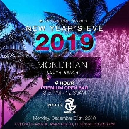 Mondrian Miami NYE Party with Premium Open Bar 