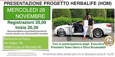OPPORTUNITA' HERBALIFE (HOM) OPPORTUNITA' HERBALIFE (HOM)