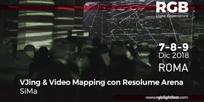 VJing & Video Mapping con Resolume Arena di Simona Noera ad RGB18