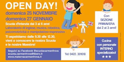 Scuola materna Carmen Frova: porte aperte domenica 25 novembre Scuola materna Carmen Frova: porte aperte domenica 25 novembre