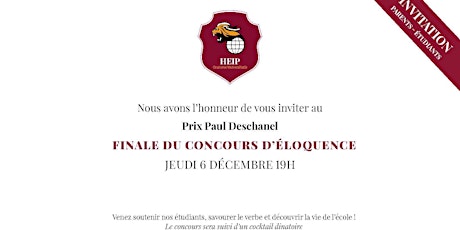 Image principale de Finale Concours d’Éloquence HEIP - Prix Paul Deschanel