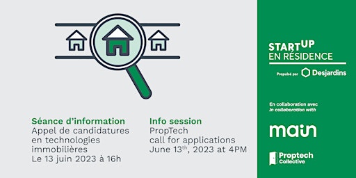 Image principale de Info session:  call for applications/appel de candidatures | PropTech