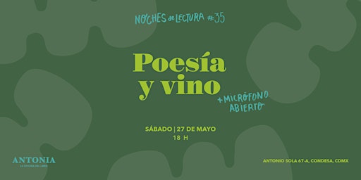 Hauptbild für Noches de lectura #35: Poesía y vino + micrófono abierto
