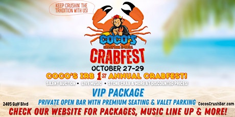 Coco's IRB 1st Annual Crabfest - VIP Package primary image