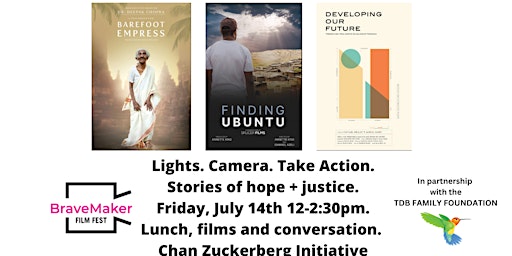Primaire afbeelding van BraveMaker Film Fest: Friday 7/14 Films, lunch + conversation about justice