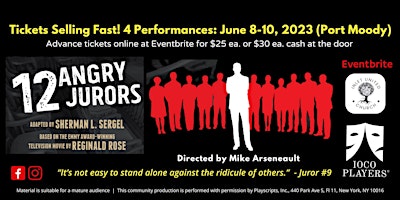 12 ANGRY JURORS - Play based on the Award-Winning TV Movie "12 Angry Men" primary image