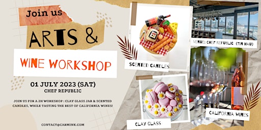 Scented candle and clay glass workshop celebrating  California wine month