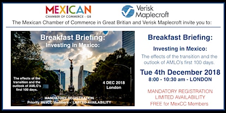 Breakfast Briefing Investing in Mexico: The effects of the transition and the outlook of AMLO’s first 100 days. primary image