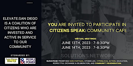 Citizens Speak: Community Cafe - WEDNESDAY