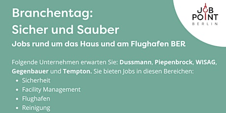 Branchentag:„Sicher und Sauber“-Jobs rund um das Haus und den Flughafen BER