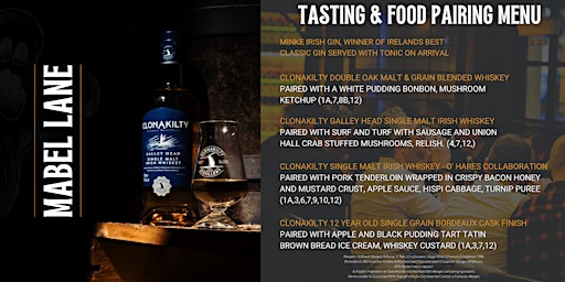 A Whiskey & Food Pairing Experience with Clonakilty Distillery primary image