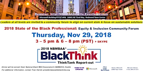2018 State of the Black Professional: ThinkTank & Community Forum (3pm,PST) primary image