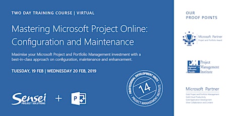 19-20 FEB: Mastering Microsoft Project Online: Configuration and Maintenance (VIRTUAL) primary image