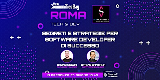 Immagine principale di Segreti e strategie per Software Developer di successo・TCB Roma 10 