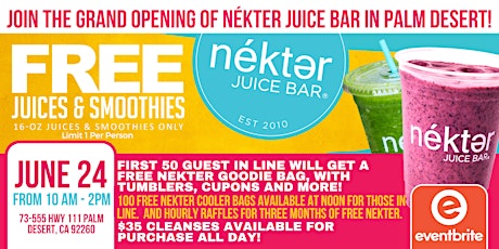 Join the Grand Opening of Nékter Juice Bar in Palm Desert!