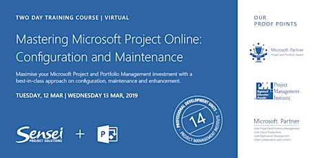 12-13 MAR: Mastering Microsoft Project Online: Configuration and Maintenance (VIRTUAL) primary image