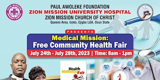 5 DAYS MEDICAL MISSION FREE COMMUNITY HEALTH FAIR primary image