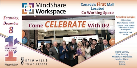 You Are INVITED to the MindShare WorkSpace 1st Anniversary Celebration! primary image