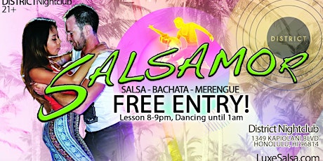 SALSAMOR! FREE Entry, Salsa, Bachata, Thursday at The District!