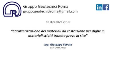 Caratterizzazione dighe in materiali sciolti tramite prove in sito Caratterizzazione dighe in materiali sciolti tramite prove in sito
