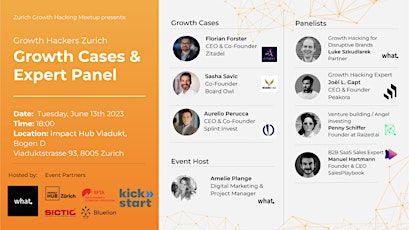 Imagen principal de Growth Hackers Zurich - Growth Cases & Expert Panel
