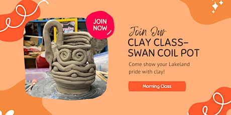 Clay Class- Lakeland Swan Coil Pot Morning