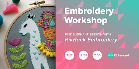 AIGA Richmond – Pink Elephant Session w/RikRack Embroidery primary image