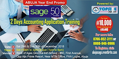 2 Days of Sage50 Accounting Package Training - Abuja End of the Year Promo primary image