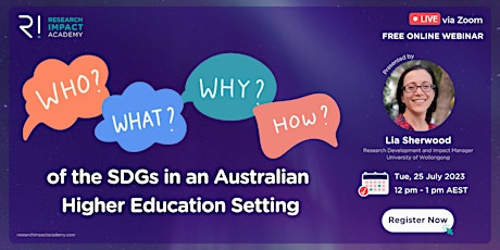 Primaire afbeelding van Webinar: Understanding SDGs in Australian Higher Education (FREE)
