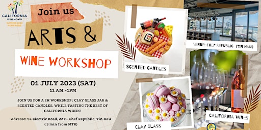 Hauptbild für Scented candle and clay glass workshop celebrating  California wine month