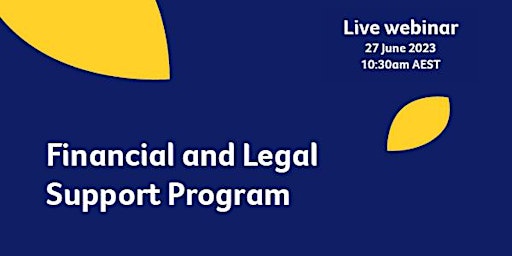 New Financial & Legal Support Program for Victorians primary image