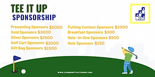 Hauptbild für Sponsorships for  Community Action's Golf Fundraiser