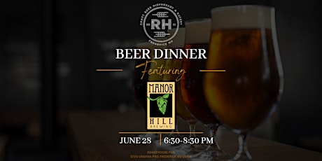 Beer Dinner Featuring Manor Hill Brewing