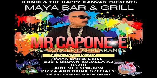 Imagen principal de Mr Capone-E Appearance - Family Friendly Pizza Paint & Sip event