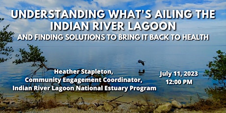 Primaire afbeelding van July Lunch & Learn - Understanding What's Ailing the Indian River Lagoon