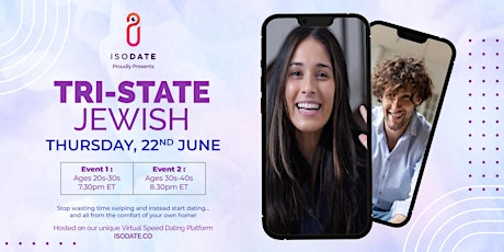 Imagen principal de Isodate Presents: Tri-State Jewish Virtual Speed Dating!