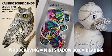 Mini Shadow Box Demo for Kaleidoscope Holiday Art Show at Summit Artspace