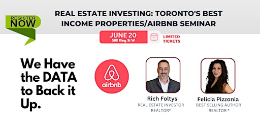 Real Estate: Toronto's Best Income Properties/Airbnb Seminar. primary image