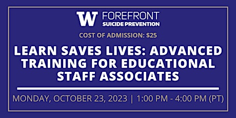 Forefront Suicide Prevention LEARN® Advanced Training primary image