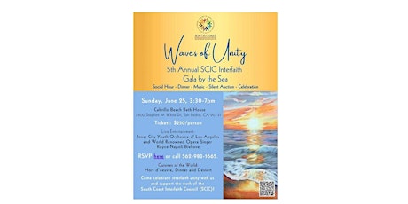 Interfaith Gala, Waves of Unity, 5th Annual SCIC Interfaith Gala by the Sea