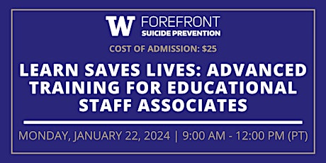 Forefront Suicide Prevention LEARN® Advanced Training primary image