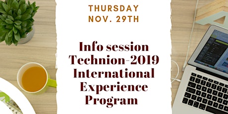 Information Session on International Experience Program: Technion 2019 primary image