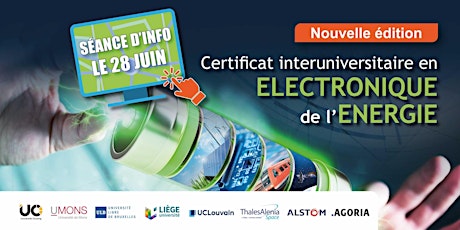 Hauptbild für Certificat interuniversitaire en Electronique de l’Energie - Séance d'info