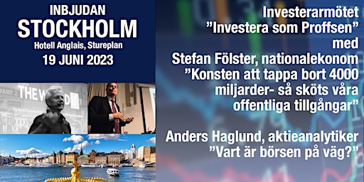 Inbjudan Hotell Anglais, Stureplan med Stefan Fölster & Anders Haglund  primärbild