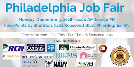 Philadelphia Career Fair - December 3, 2018 Job Fairs & Hiring Events in Philadelphia PA primary image